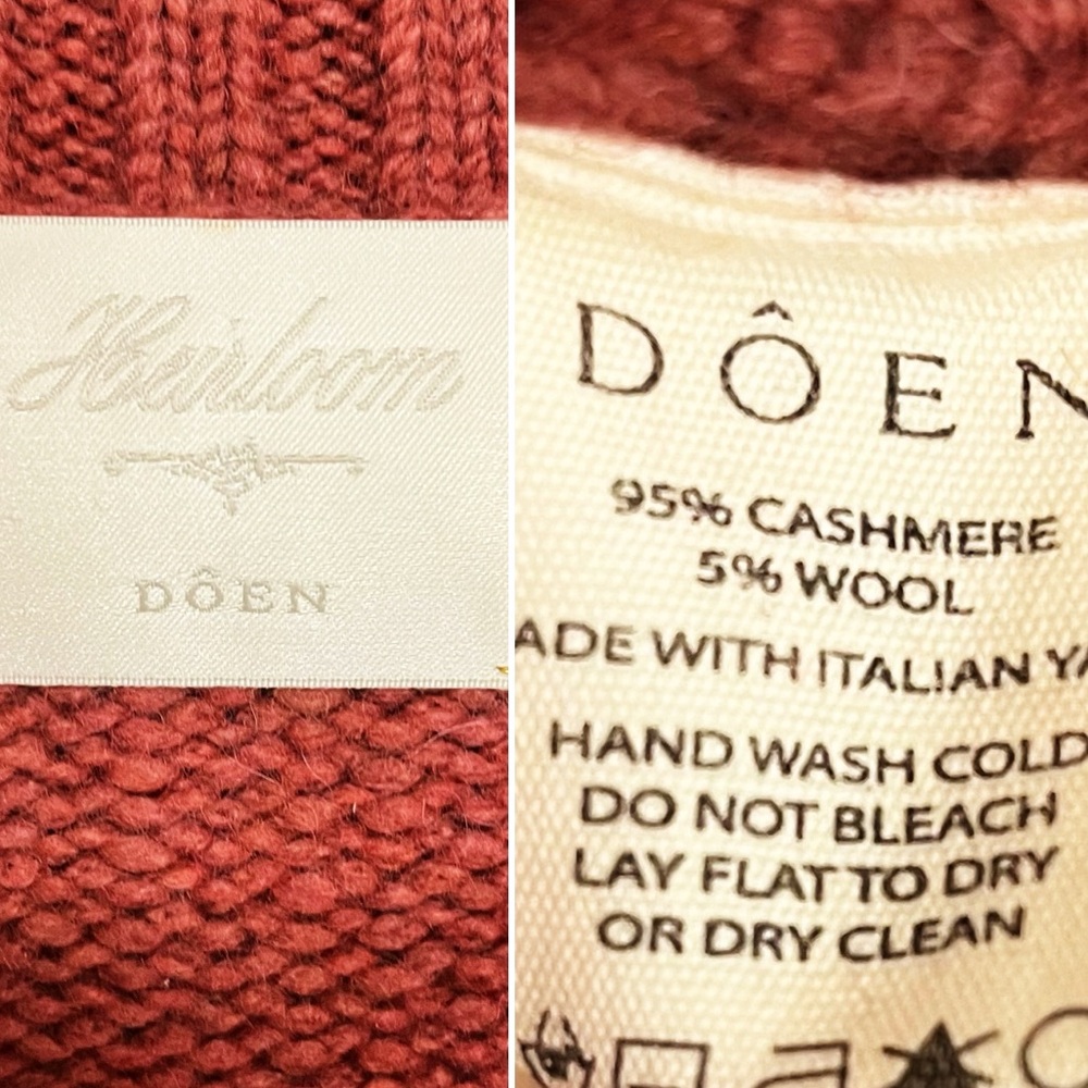 Doen Heirloom May Cashmere Sweater Dusty Rose Size Small - Picture 9 of 11
